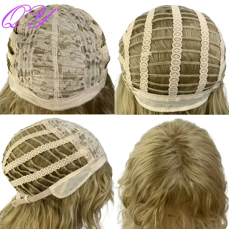 Perruque Synthétique Bouclée avec Frange pour Homme