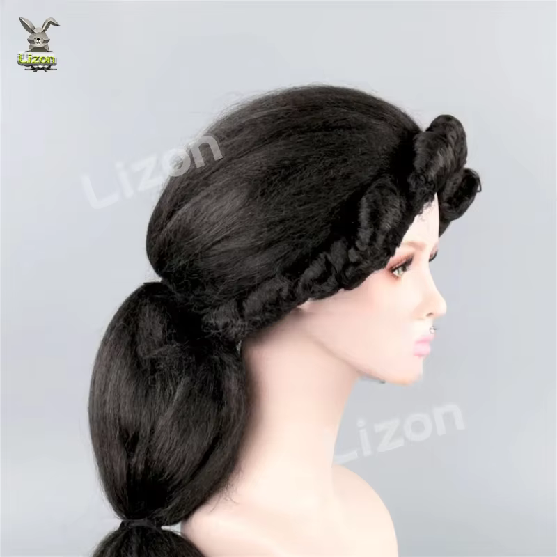 Perruque de cheveux longs noirs Jasmine Cosplay