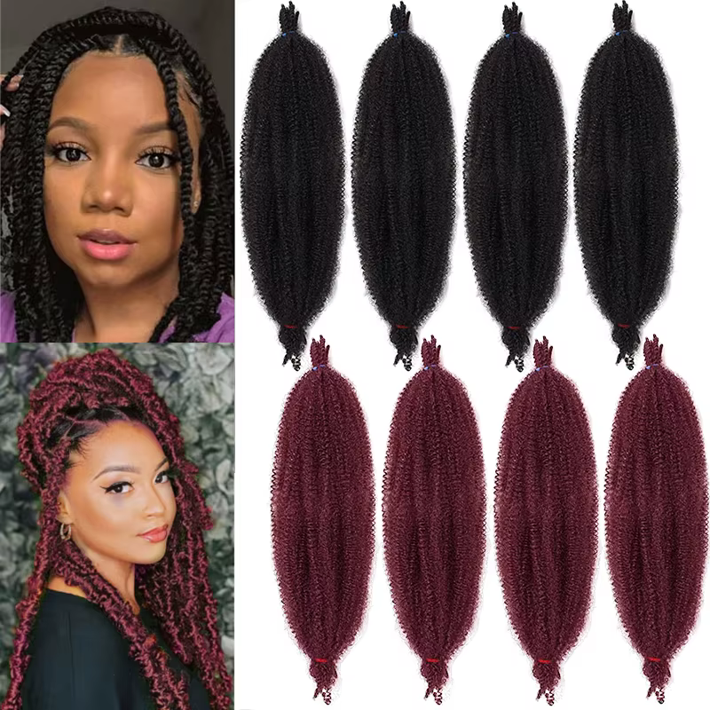 Afro printemps torsion Crochet cheveux pré-séparés Marley tresses Extensions