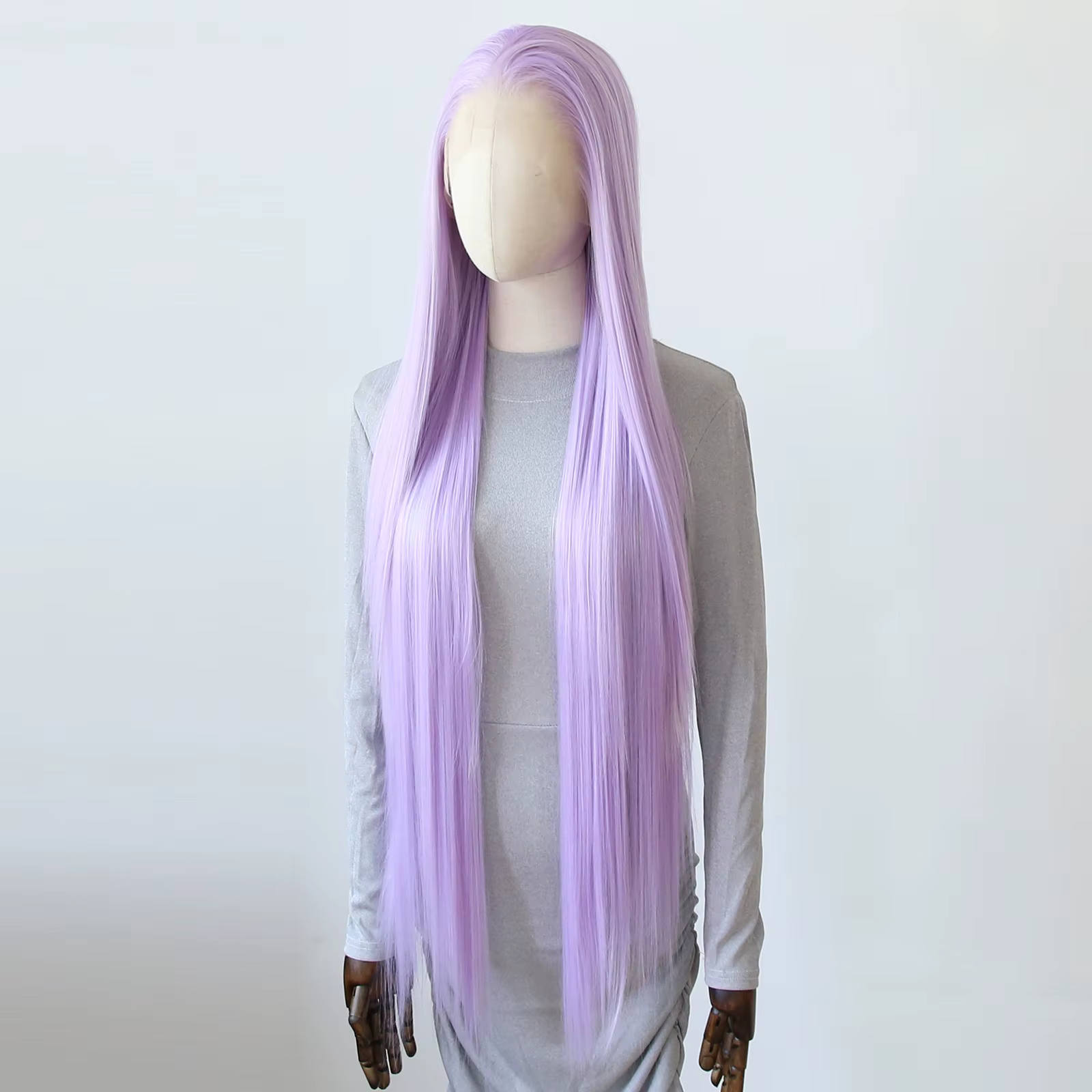 Perruque Lace Front Wig synthétique violet lavande clair