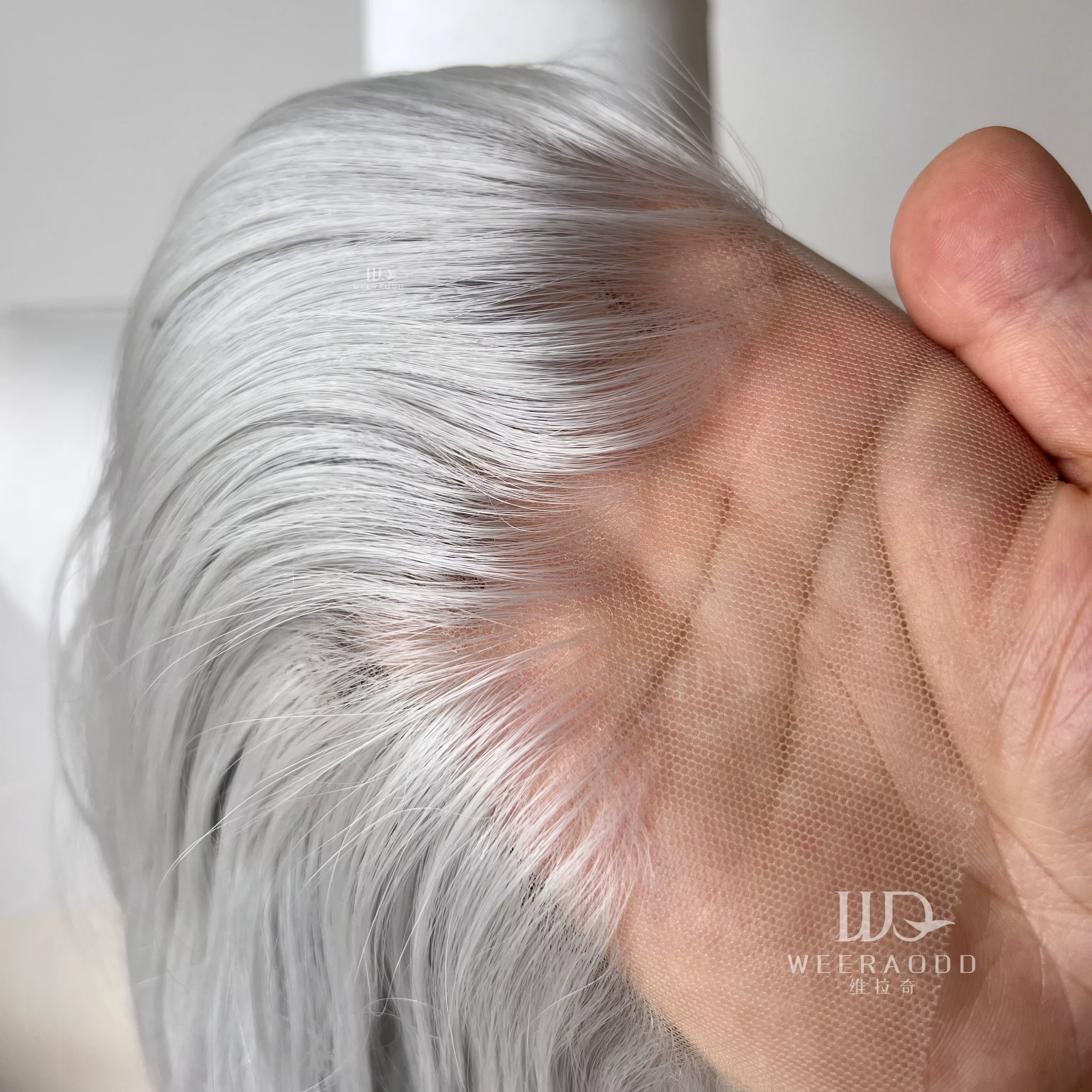 Perruque grise 13*4 perruque avant en dentelle synthétique
