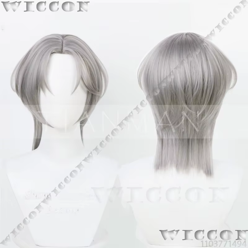 Jusqu'à l'anime Alien scène Cosplay accessoire nouvelle perruque argent gris cheveux hommes idole