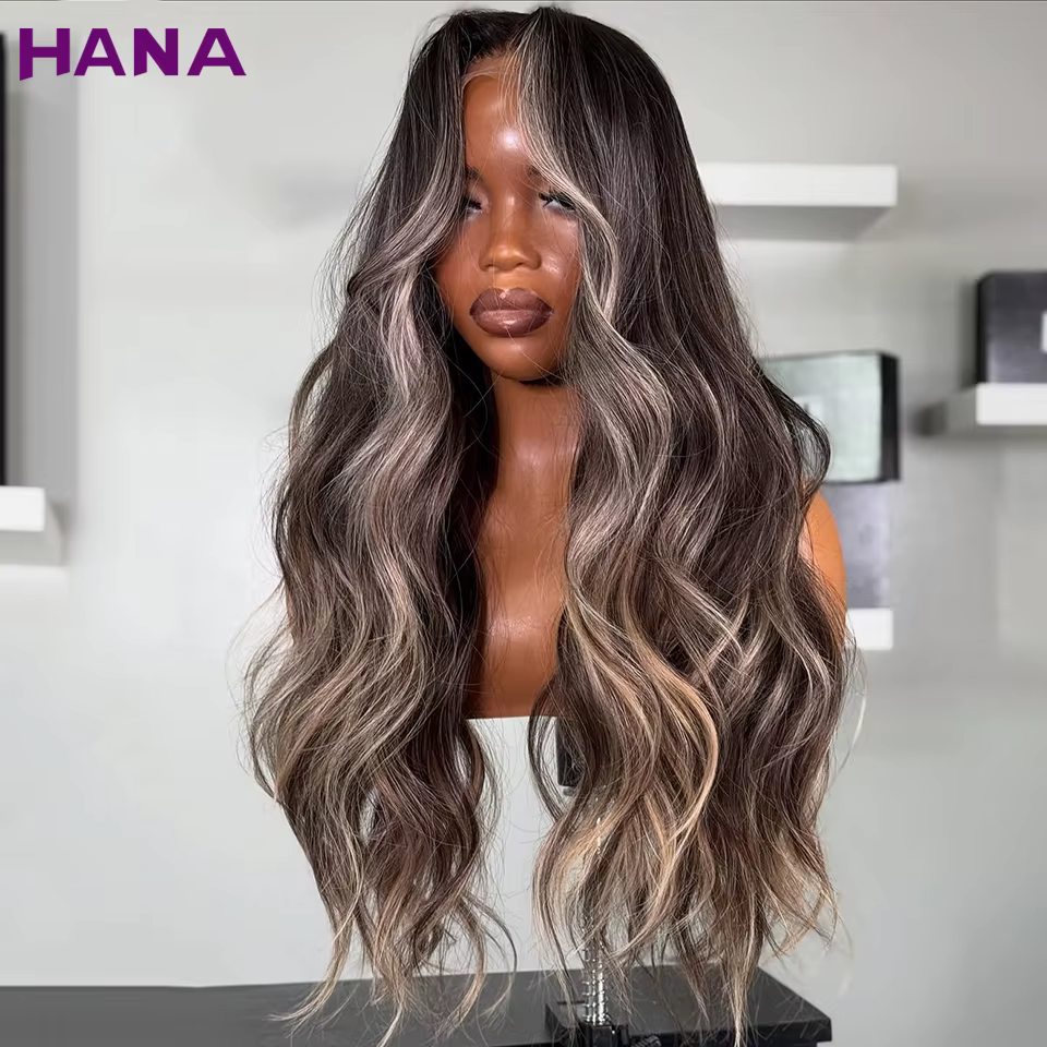 Perruque à cordon de serrage 13x4 13x6 Lace Frontal Wig Body Wave Highlight Blonde Black Colored PrePlucked 5x5