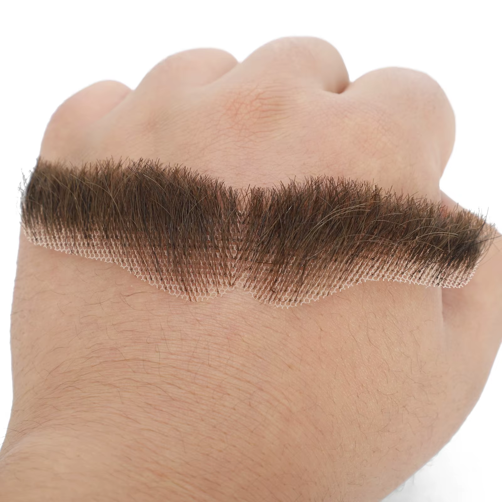Moustache et barbe réalistes en cheveux humains pour hommes