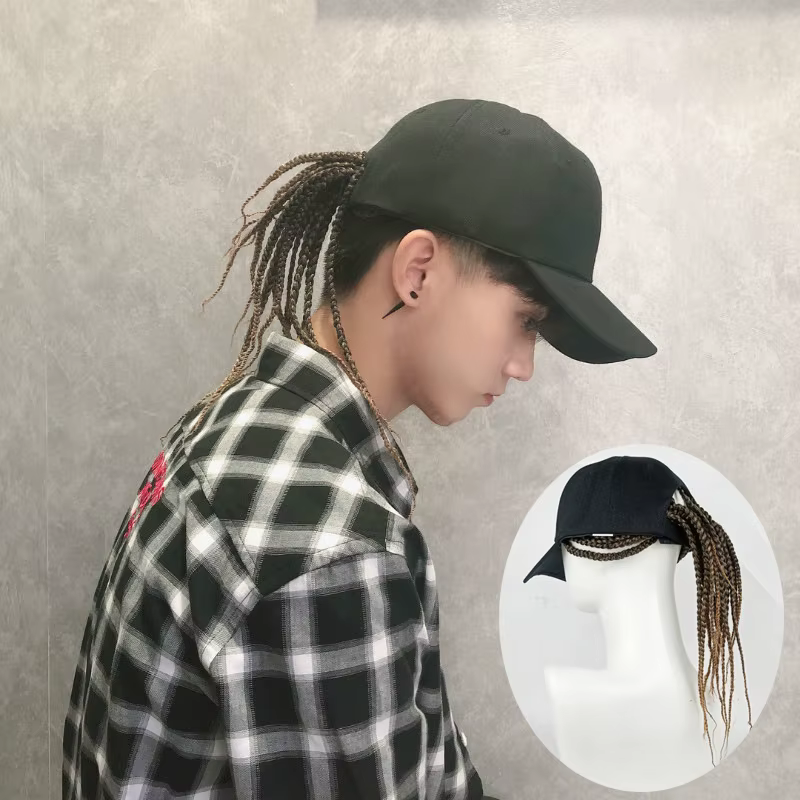 Ensemble d'extensions de cheveux tressés synthétiques pour hommes et femmes