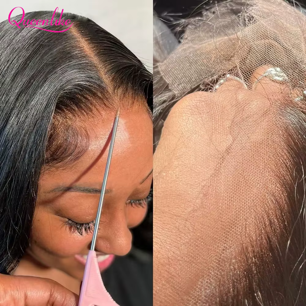 Dinner Enlike-Perruque Brésilienne Naturelle en Cheveux Lisses pour Femme