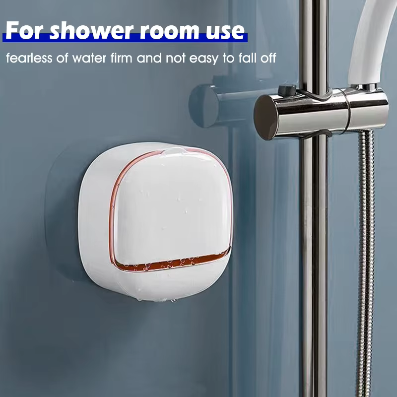 Porte-savon avec plateau de drainage, support de douche mural, garde les barres sèches, porte-savon étanche rabattable qui nécessite aucune perçage