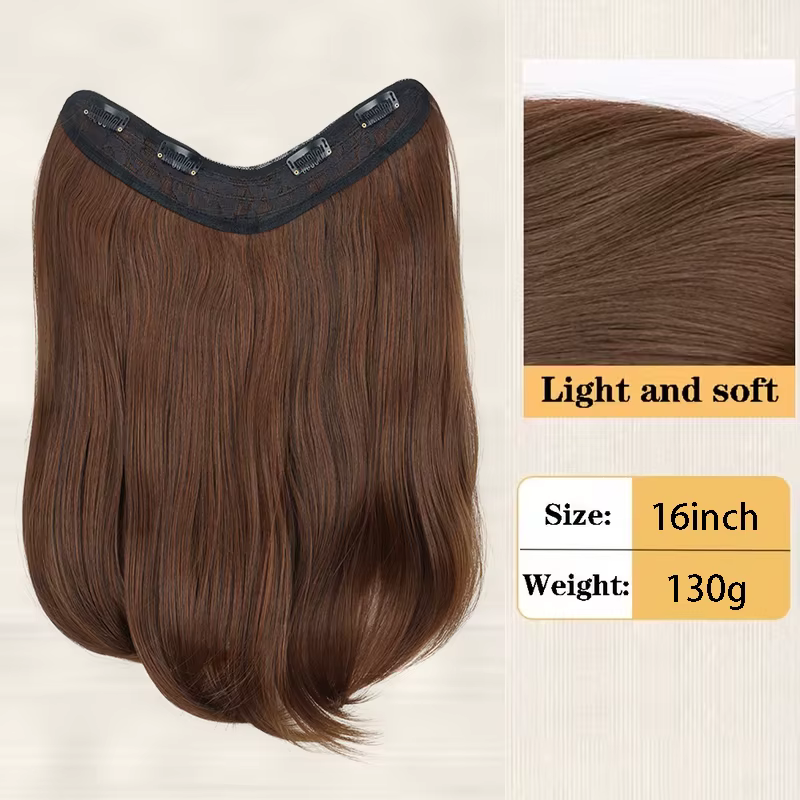 Extensions capillaires synthétiques longues et lisses en forme de V