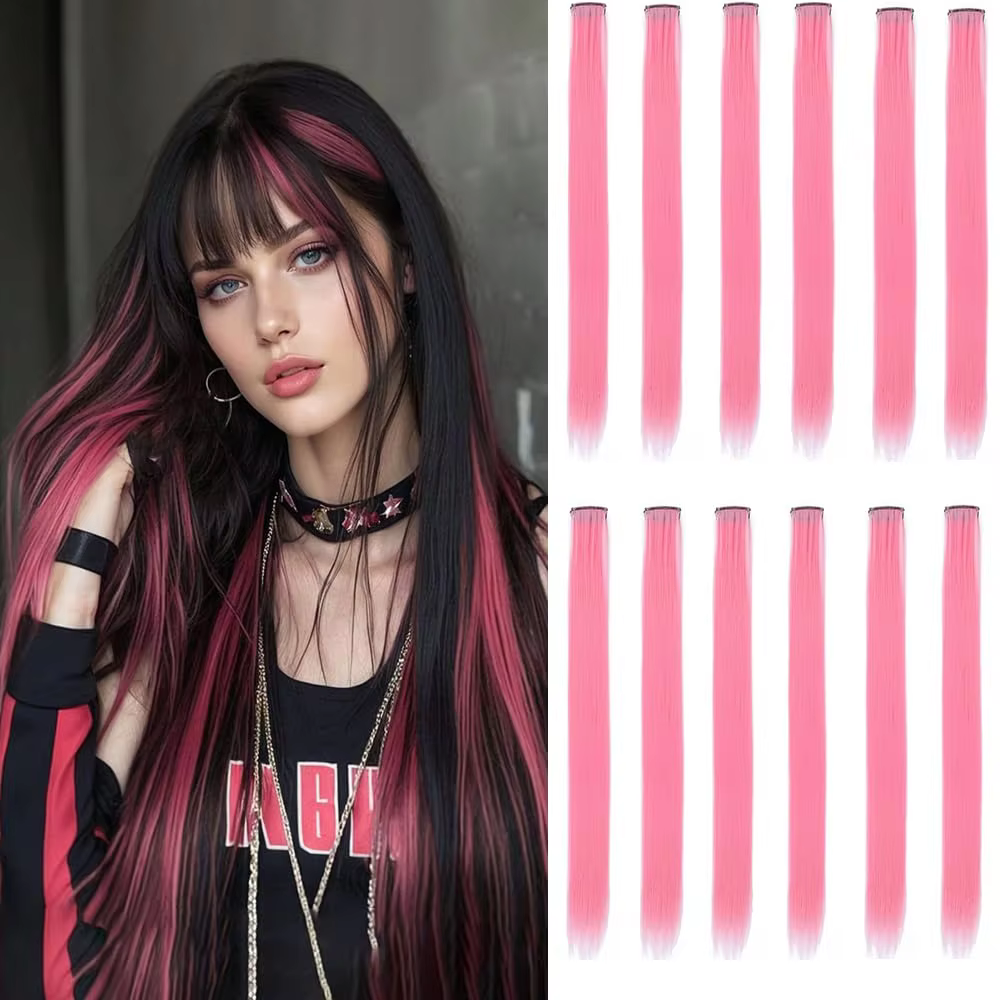 Extensions capillaires synthétiques à Clip de 18 couleurs