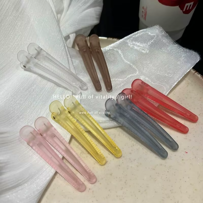 Pinces à cheveux colorées givrées en bec de canard