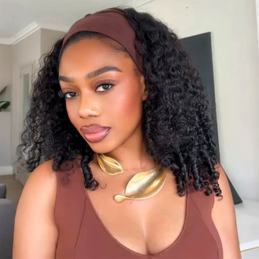 Demi-perruque bouclée birmane en cheveux humains