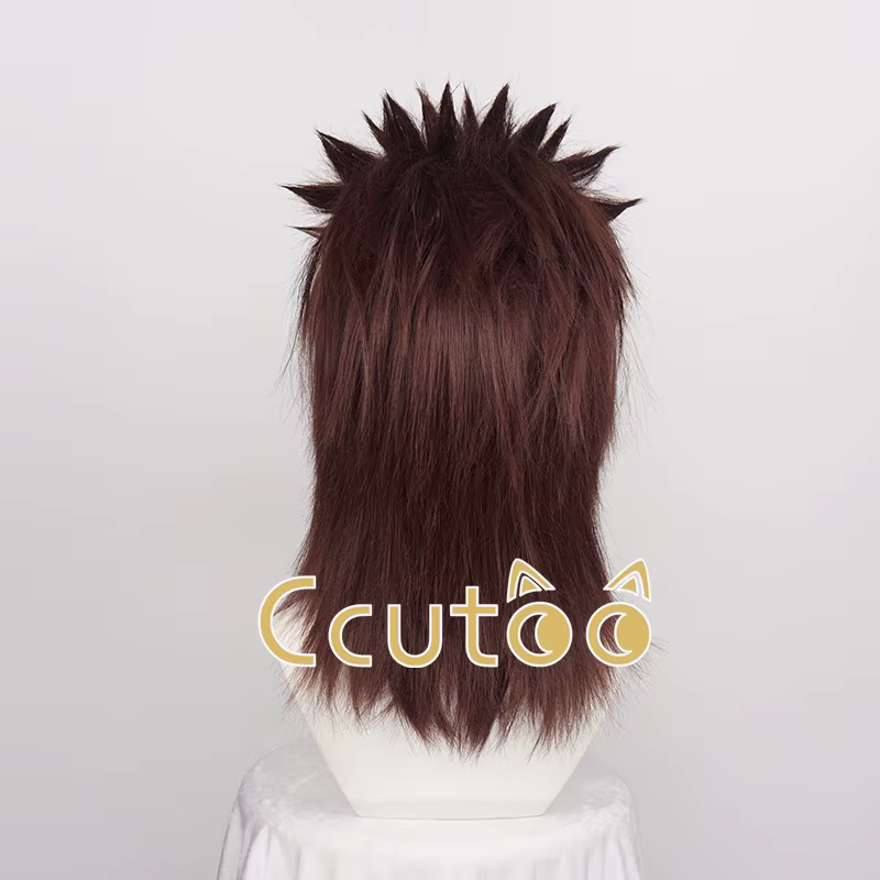 Ccutoo-Perruque de Cosplay en Cheveux Synthétiques, avec Bonnet, Vêtements de Sauna Rouge, Anime Choji Akimpiercing