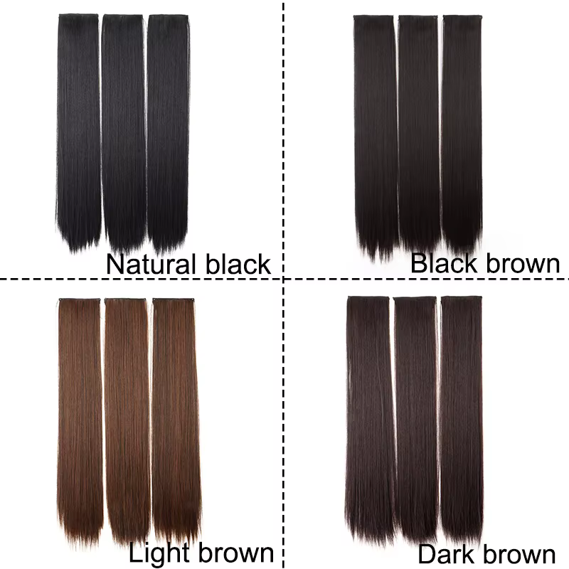 Extension capillaire synthétique longue et lisse de 24 pouces