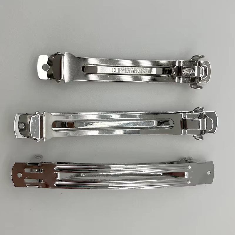 Barrettes françaises en métal argenté