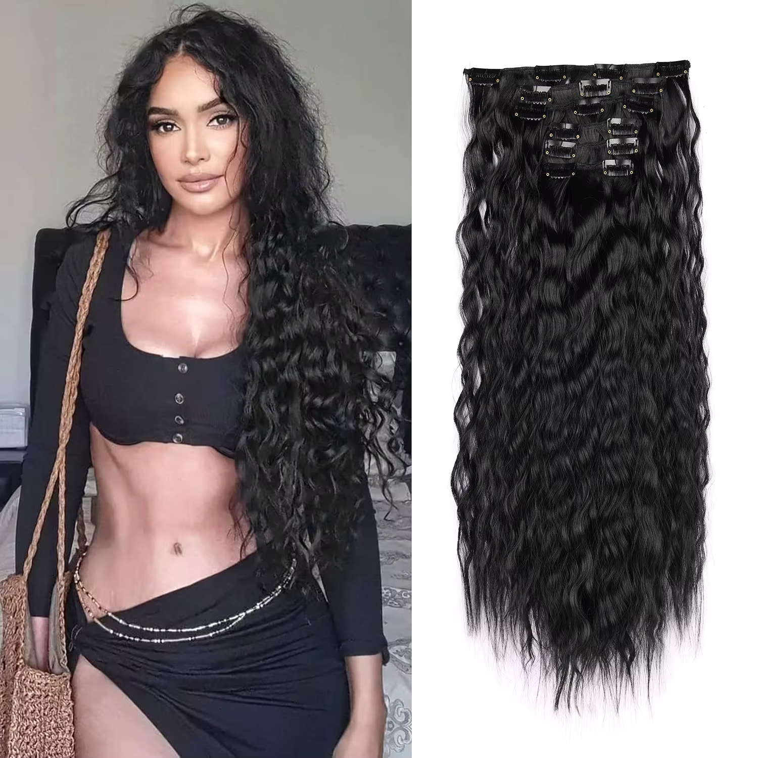 Extensions de cheveux synthétiques 6 pièces