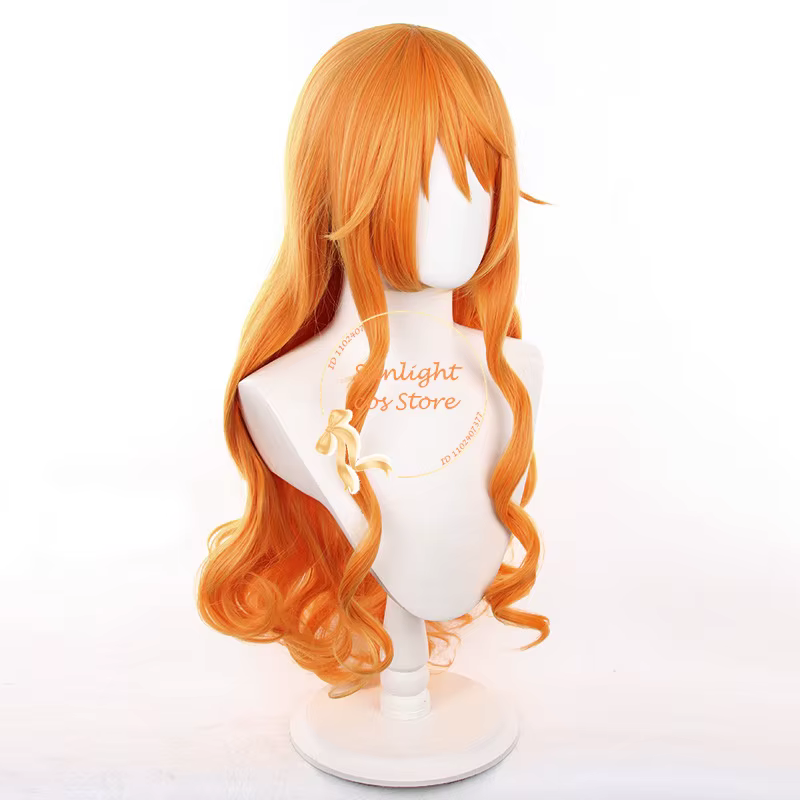 Perruque Nami Synthétique Bouclée Orange pour Femme