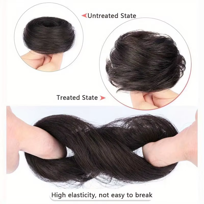 Chignon cheveux raides pour femmes et filles