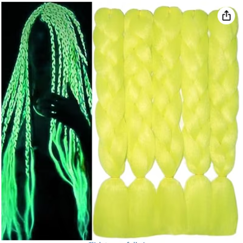 5 pièces/Extensions de cheveux tressés brillants