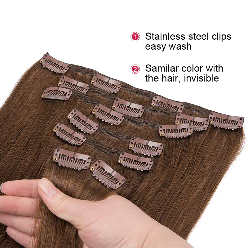 Extensions de cheveux à clipser 100% cheveux humains