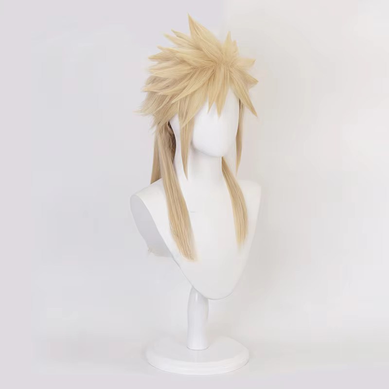 Anime Final Fantasy VII FF7 Cloud Strife lin Blonde Cosplay perruque résistant à la chaleur synthétique cheveux perruques Halloween