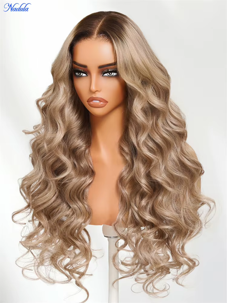 Nadula Ash Blonde avec racines brunes