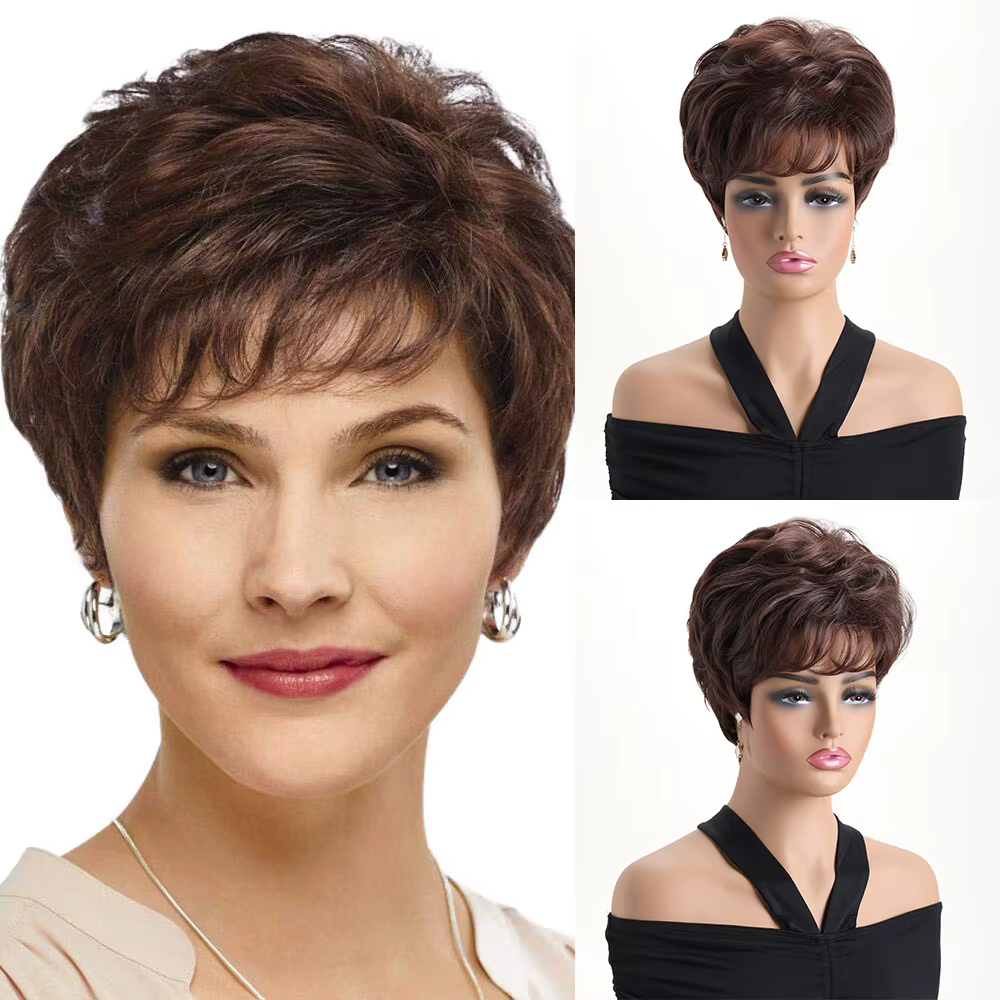Perruque synthétique courte de 10 pouces, nouvelle collection, couleur claire, tendance, pour femme, usage quotidien, fête, Noël, festival de musique, mariage