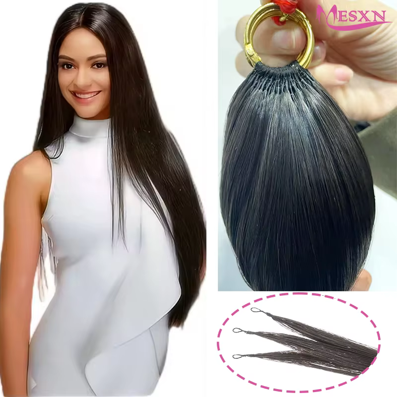 MESXN Third Feather Nouvelles Extensions de Cheveux Naturels Lisses