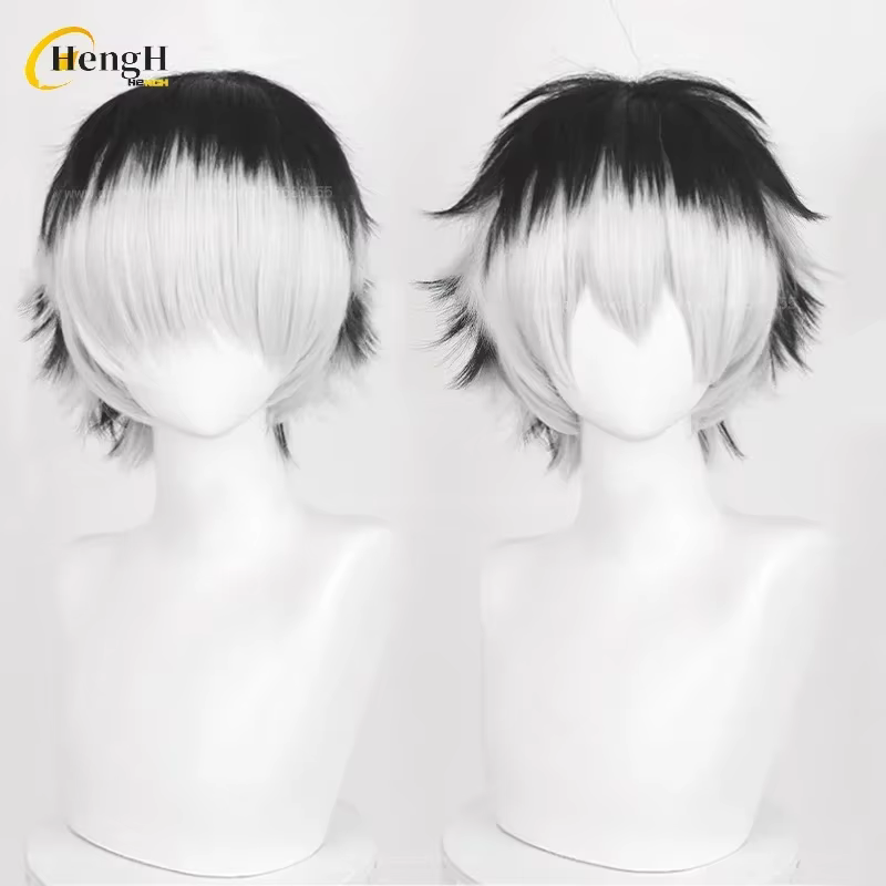 Anime Kotarou Bokuto synthétique 2 Styles Cosplay perruque courte 38 cm couleur mixte perruques résistant à la chaleur