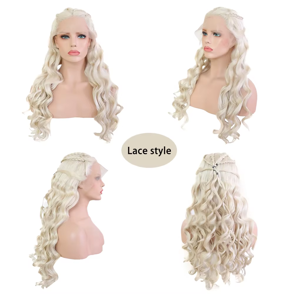 Perruque de cosplay Daenerys Targaryen 13×4HD avec dentelle frontale