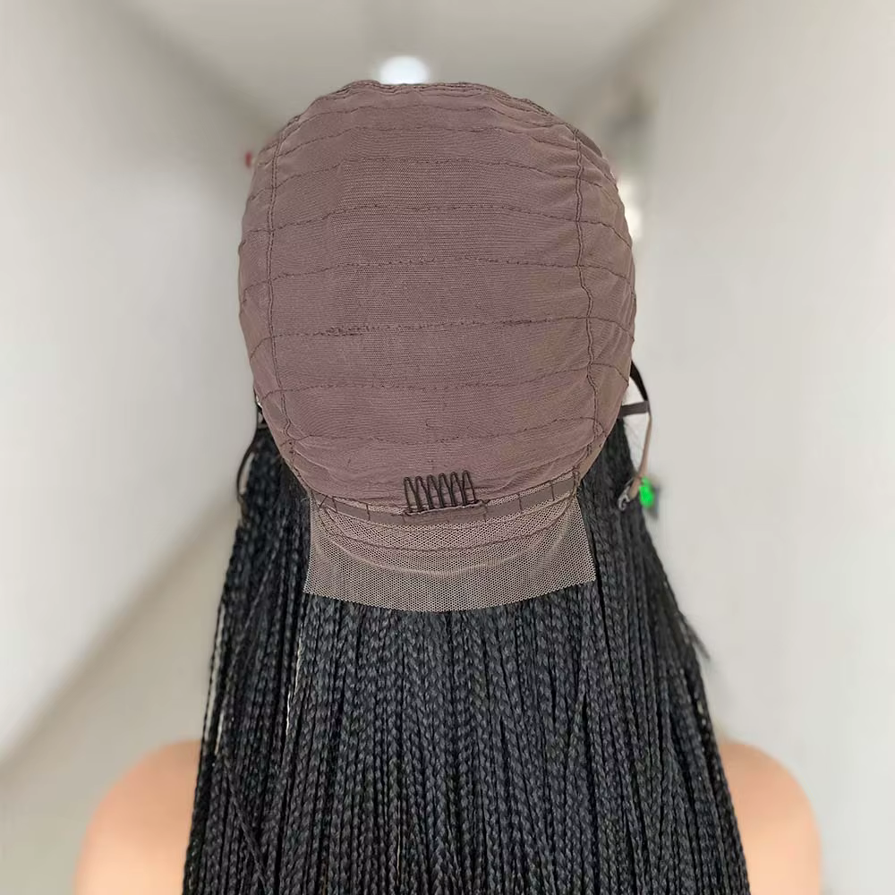 Nouvelle mode longue tressée perruques synthétique boîte tresse perruque pour les femmes noires ondulé armure Ombre