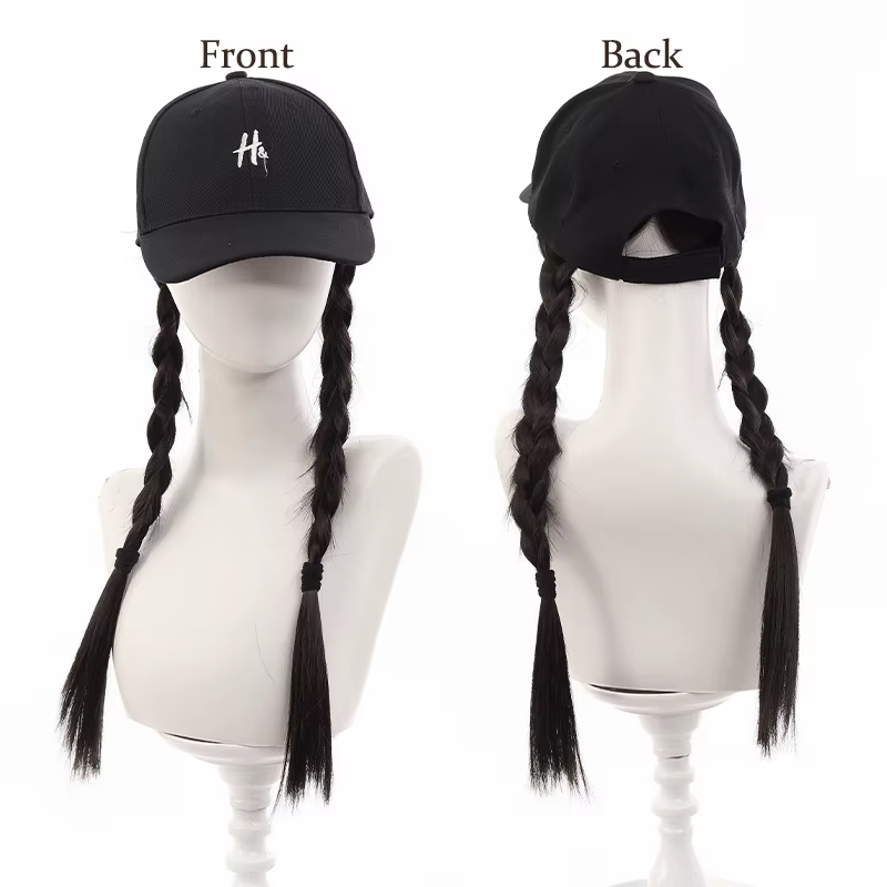 Casquette de baseball pour femme avec perruque intégrée