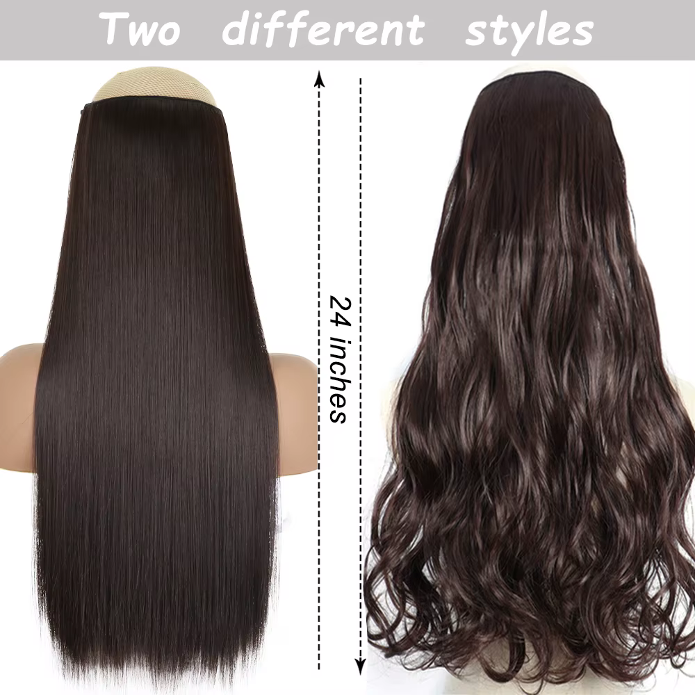 Extension capillaire synthétique longue et lisse à Clip