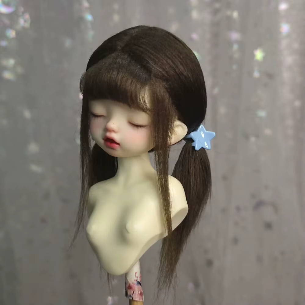 Perruque pour poupée BJD 1/8 1/6 1/4 1/3 1/12, perruque colorée pour poupée SD Mini, perruque de princesse OB11, perruque en cheveux artificiels, personnalisable
