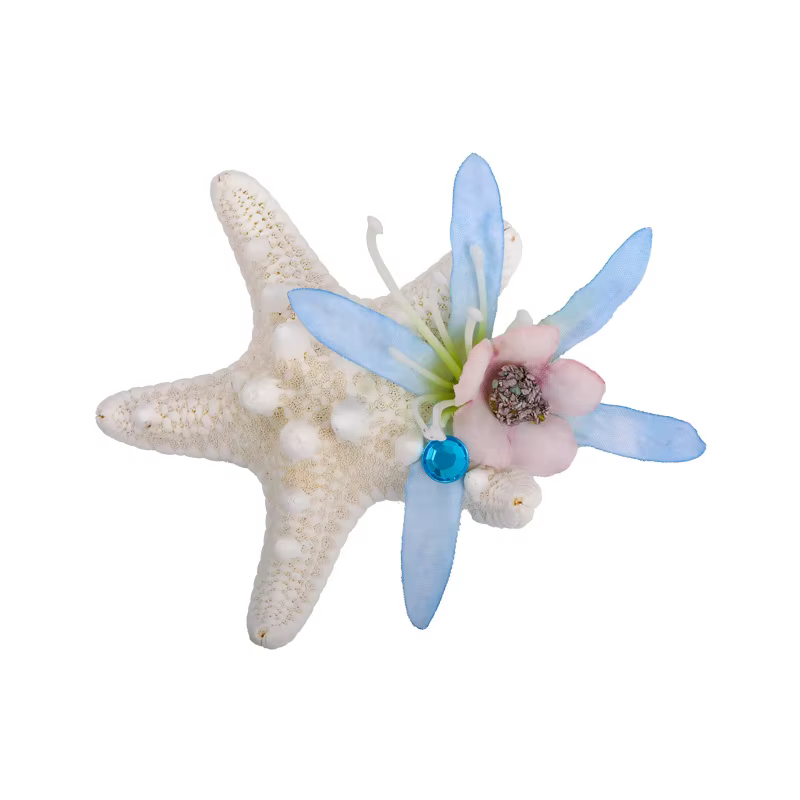 Pince à cheveux Série Marine Fleur Éternelle Étoile de mer Coquillage Baie