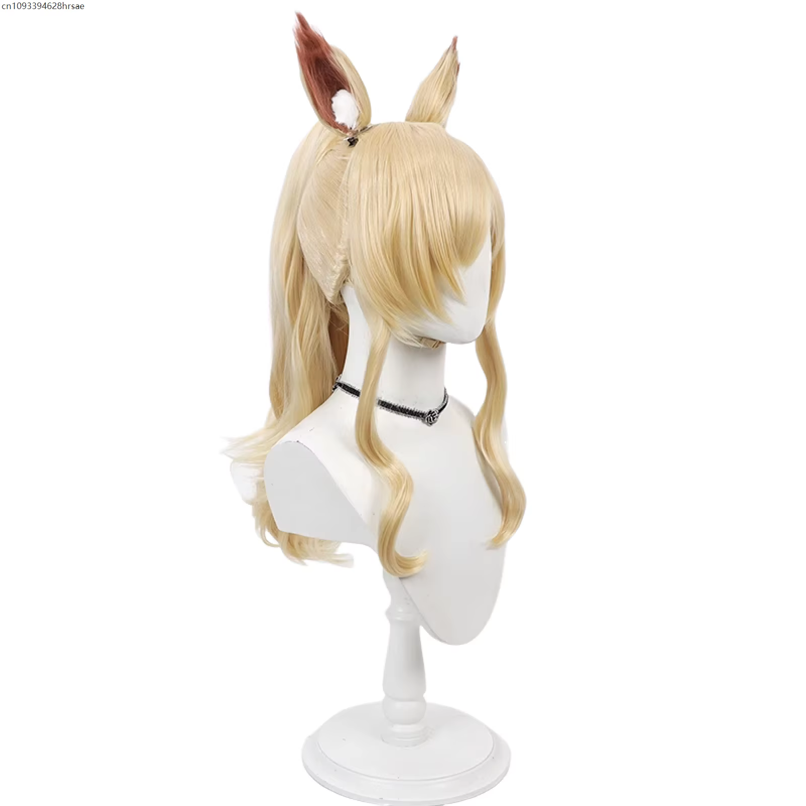 Perruque de Cosplay synthétique Blonde longue de 60cm