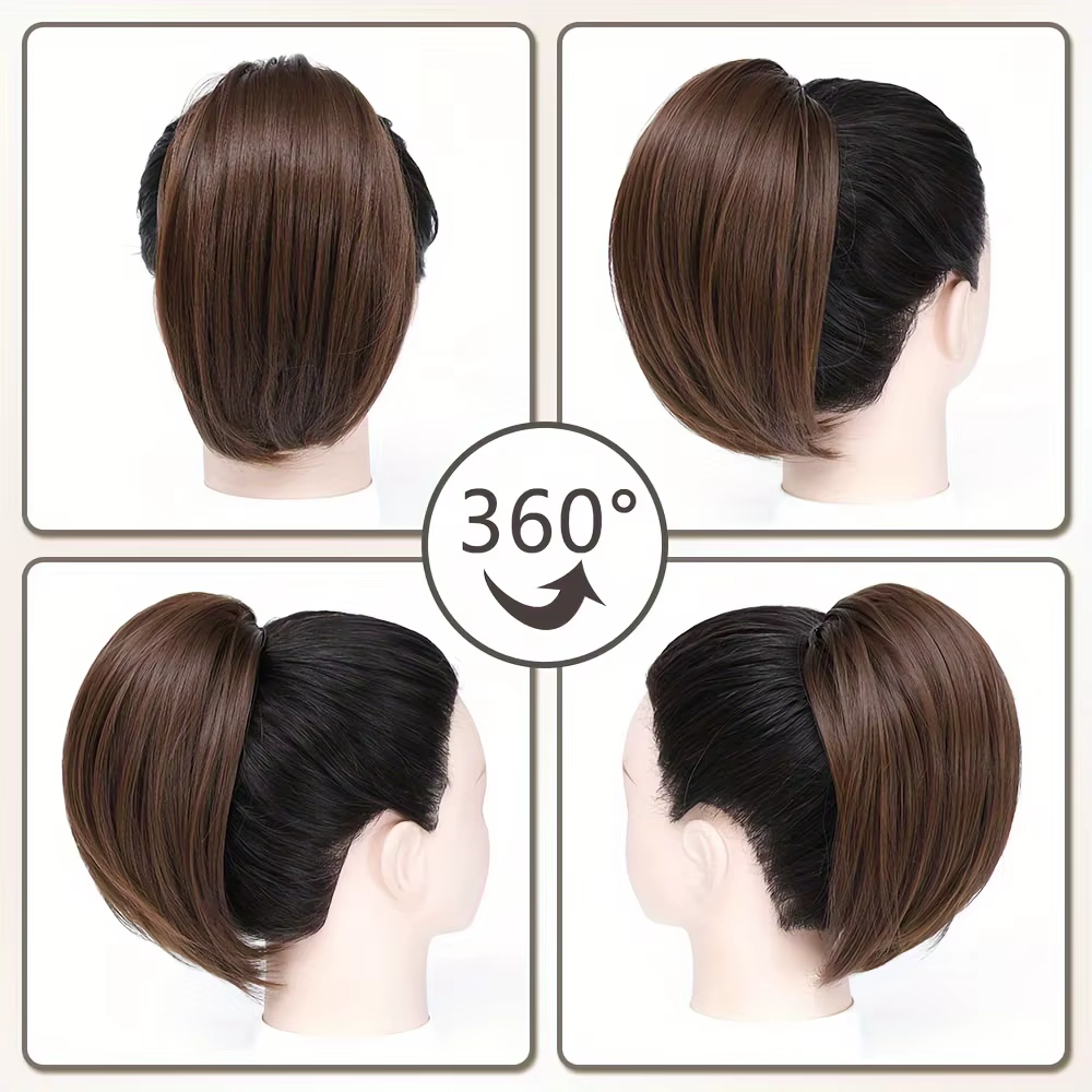 Postiche synthétique lisse et haute pour femme