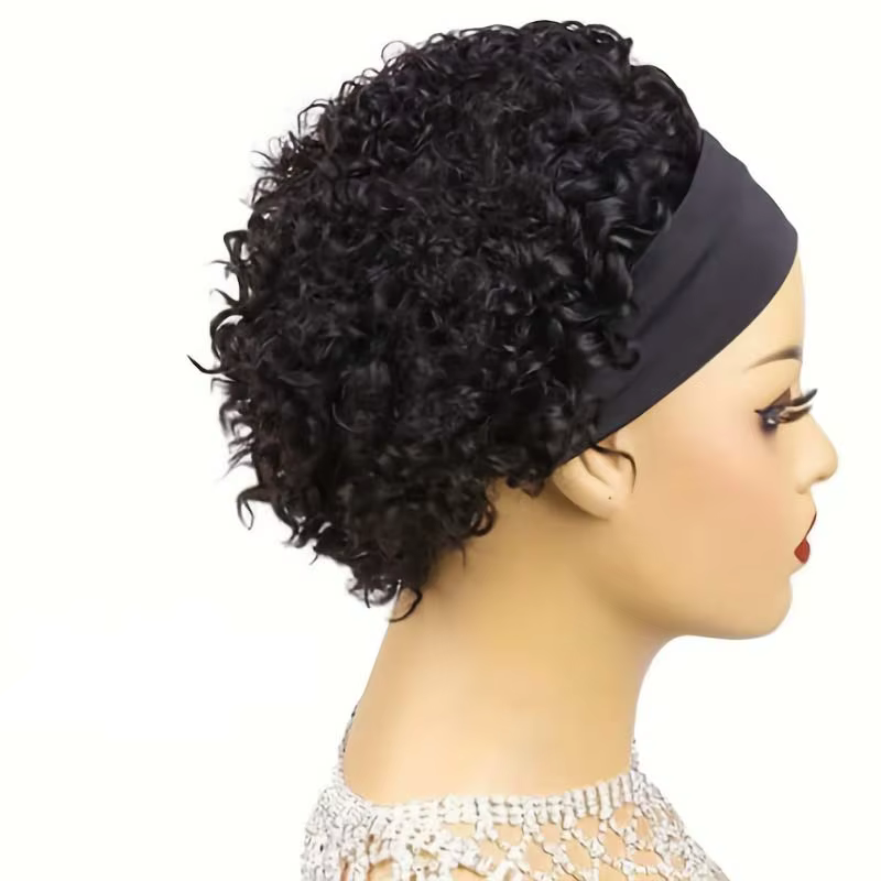 Bandeau perruque cheveux humains pour femme coupe lutin