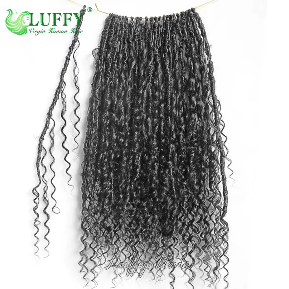 Dreadlocks de cheveux humains pré-bouclés au crochet Boho Locs, extensions de tressage de cheveux, extrémités