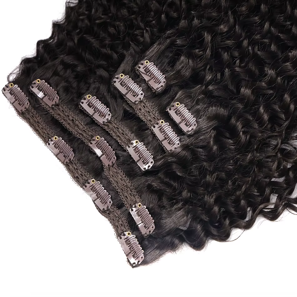 Extensions de cheveux synthétiques à clipser pour femmes
