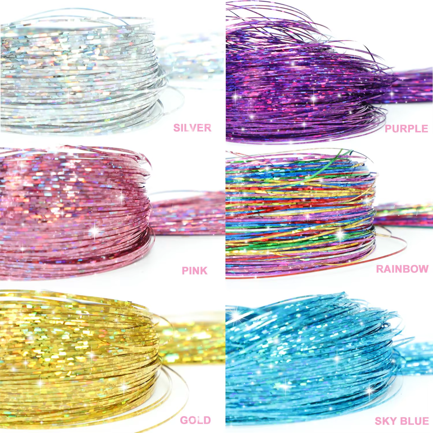 Kit de mèches scintillantes pour cheveux