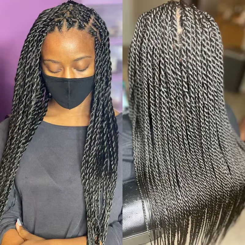 Perruque Lace Front Wig synthétique tressée en boîte