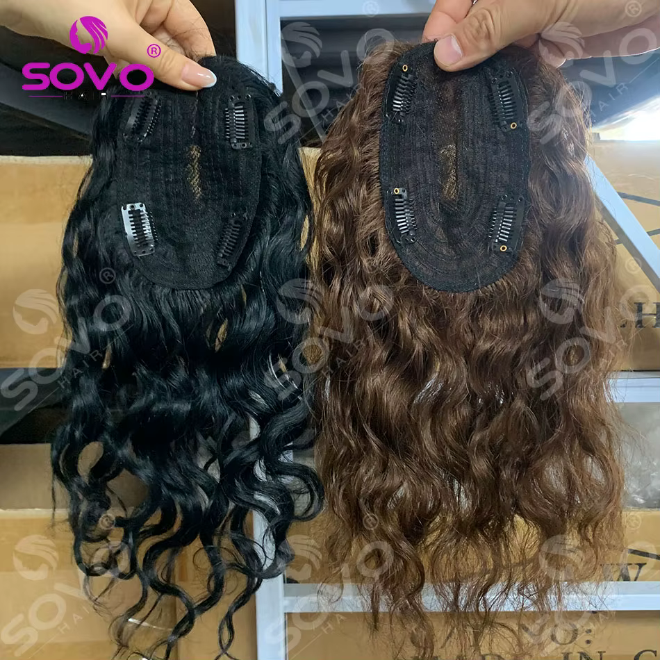 Topper de cheveux humains ondulés de 30 cm