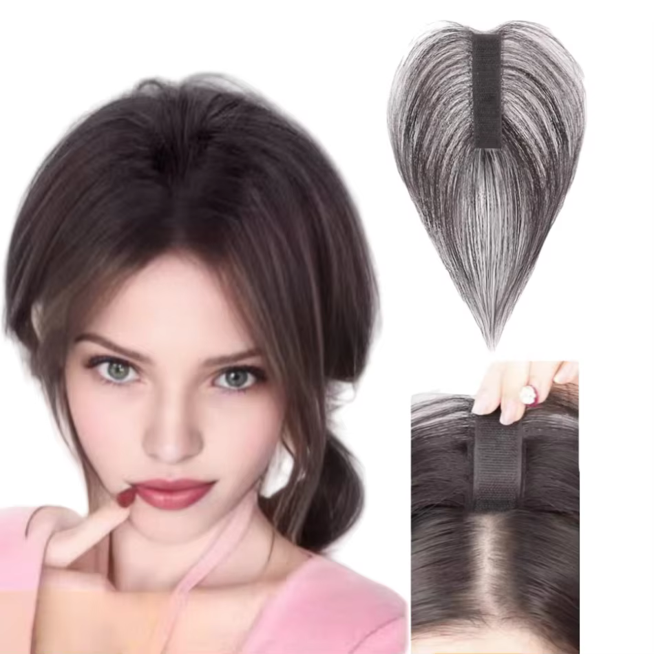 Frange de cheveux humains avec sangle à crochet et boucle
