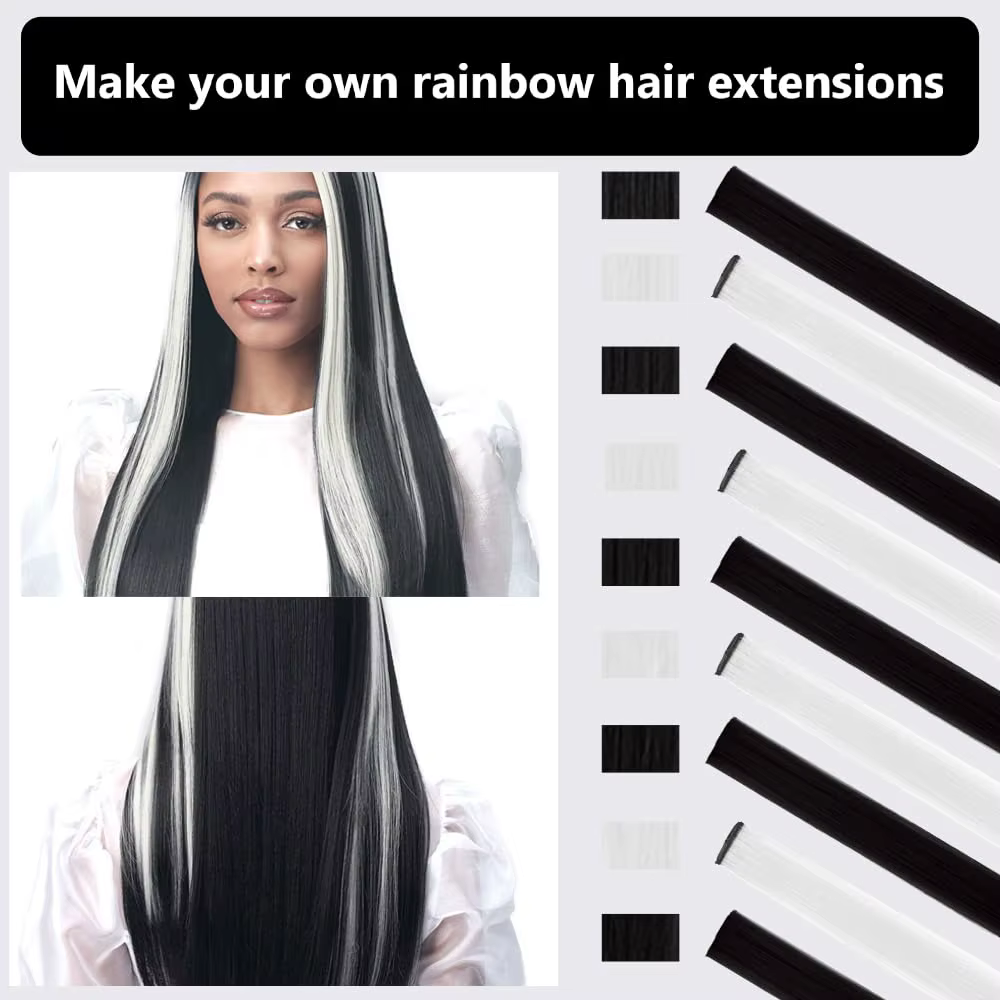 Extensions de cheveux à clips colorés pour femmes et hommes