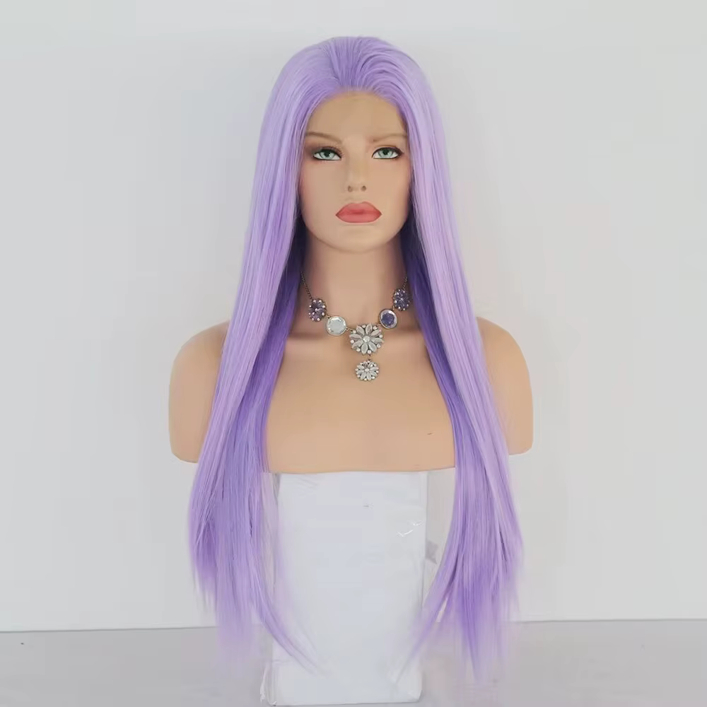 Perruque Lace Front Wig synthétique lisse violette