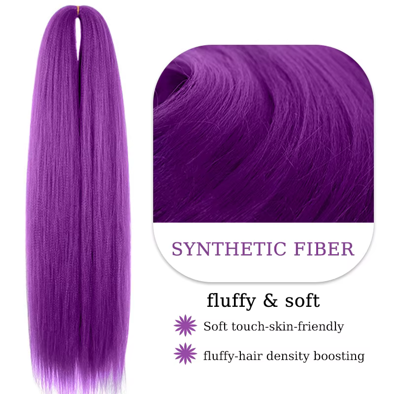Extensions capillaires synthétiques tressées violettes