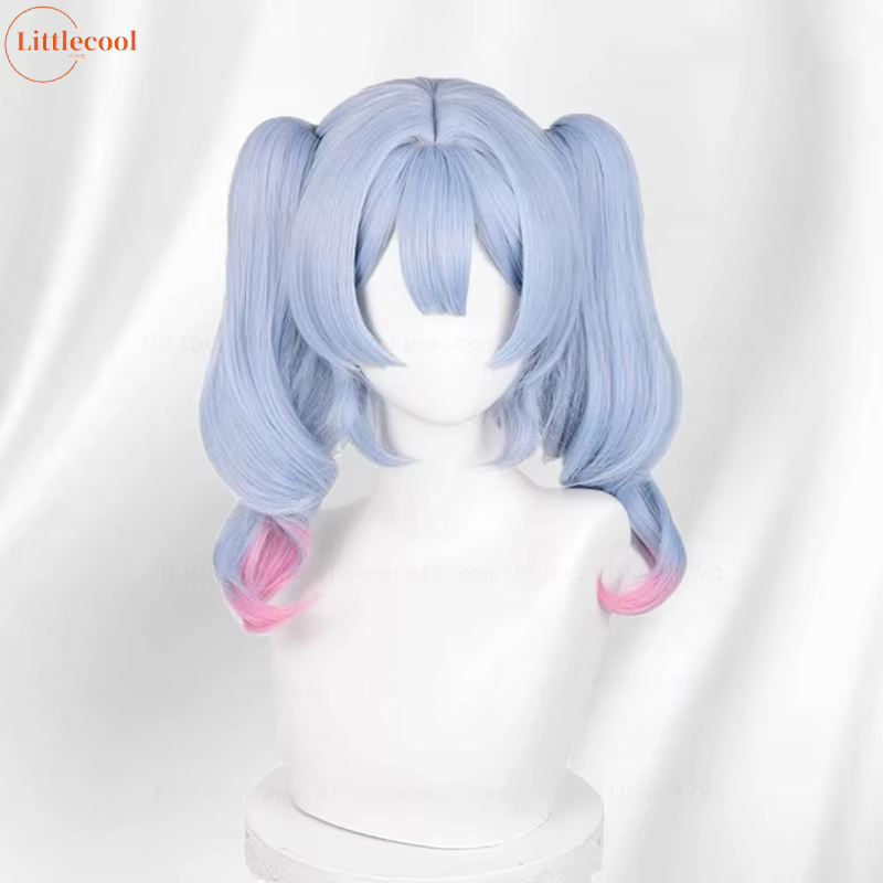 Miku lapin trou Cosplay perruque 45 cm de Long couleur mixte queues de cheval résistant à la chaleur cheveux