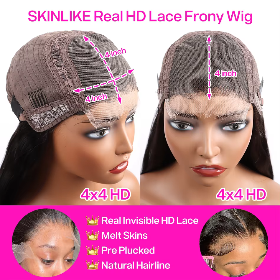 Yiwigs 250 densité Super Double dessiné vague de corps Hd dentelle perruques de cheveux humains Vietnam 4x4