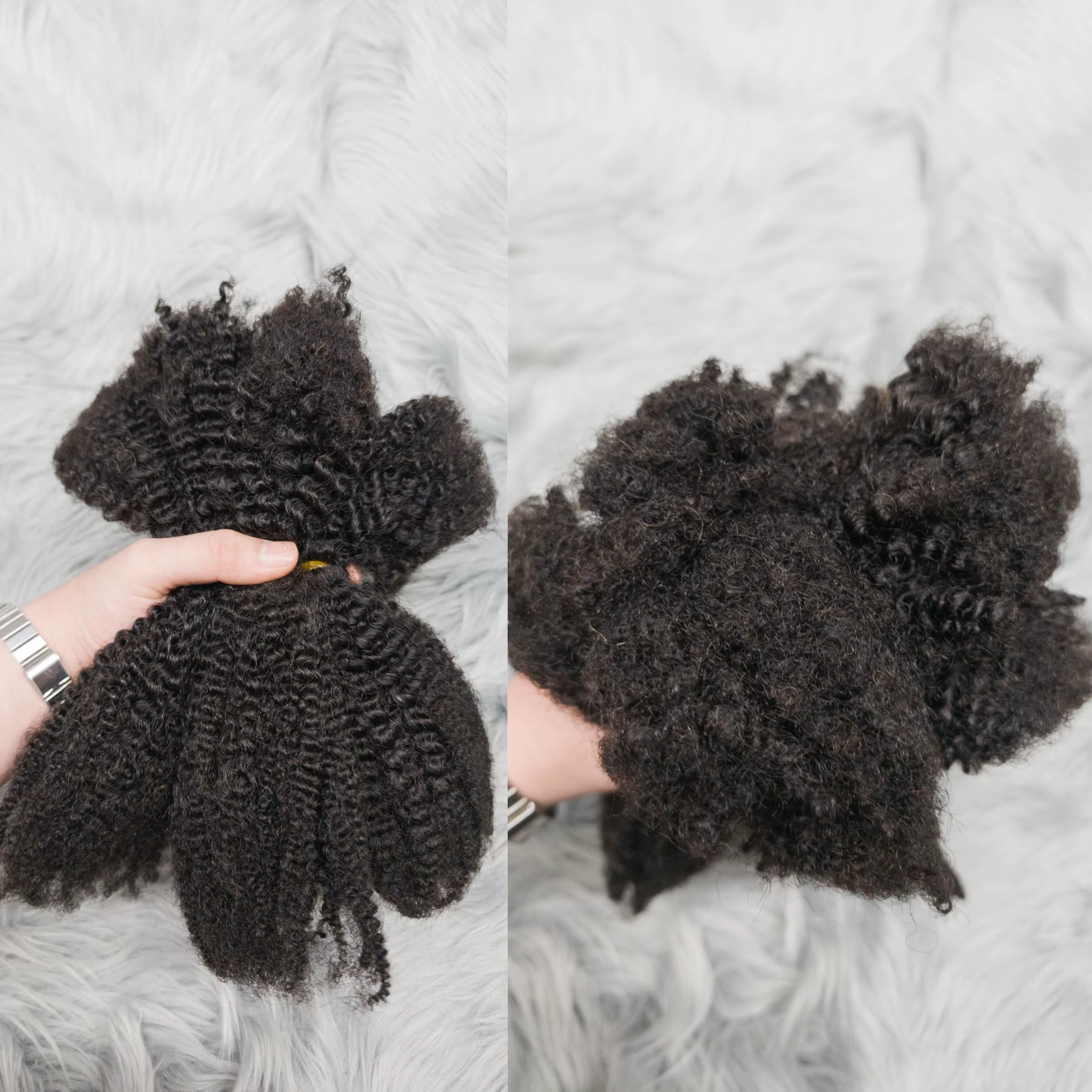 4C Afro crépus bouclés vierge cheveux humains 16 "Extensions