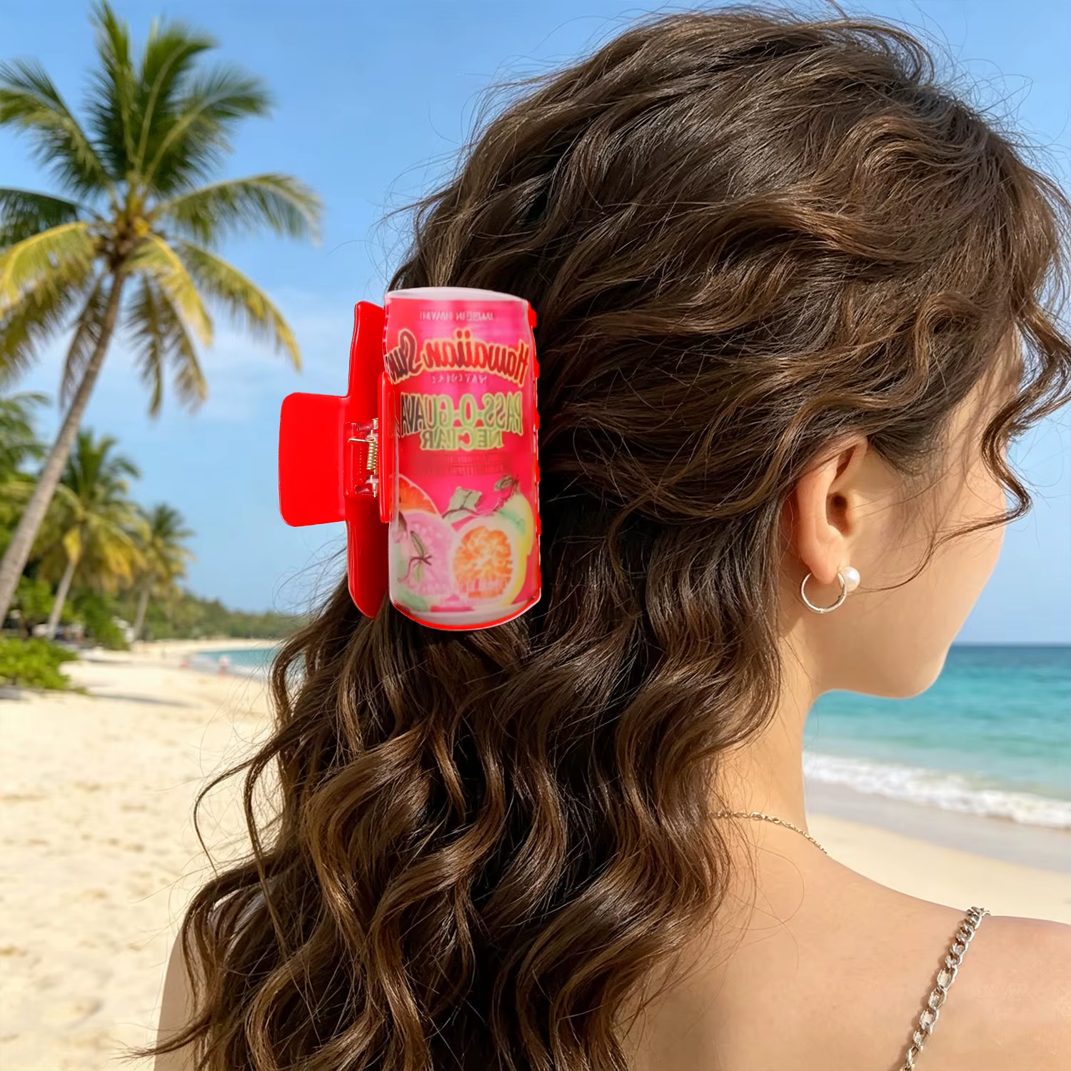 Pinces à cheveux amusantes et mignonnes en forme de canette de jus hawaïen